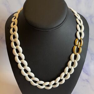 Vintage Napier White and Gold Collar Necklace